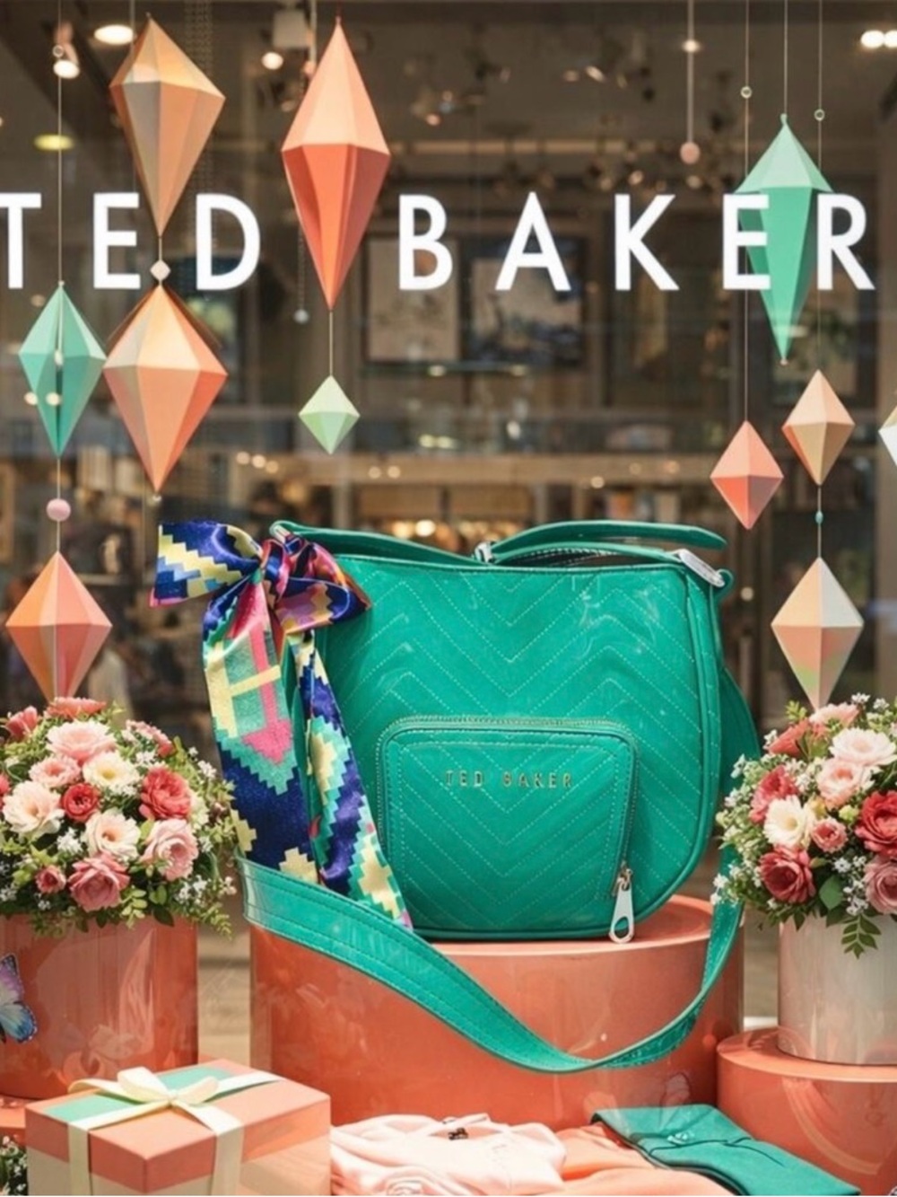 Ted Baker Teal Quilted Crossbody Bag - Picture 10 of 10